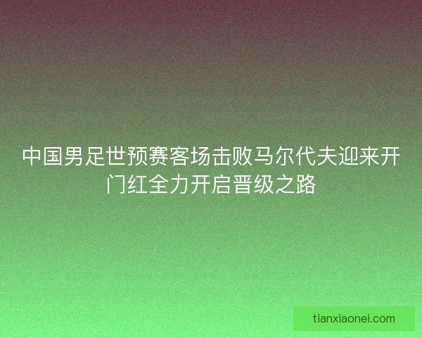 中国男足世预赛客场击败马尔代夫迎来开门红全力开启晋级之路