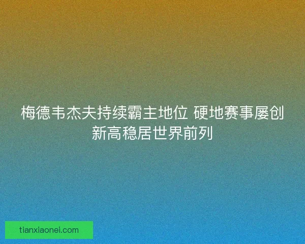梅德韦杰夫持续霸主地位 硬地赛事屡创新高稳居世界前列