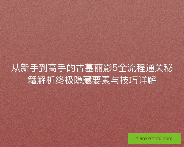 从新手到高手的古墓丽影5全流程通关秘籍解析终极隐藏要素与技巧详解