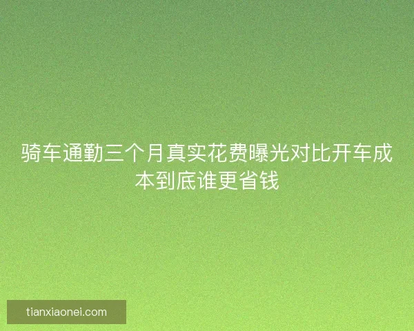 骑车通勤三个月真实花费曝光对比开车成本到底谁更省钱 骑车通勤三个月真实花费曝光对比开车成本到底谁更省钱